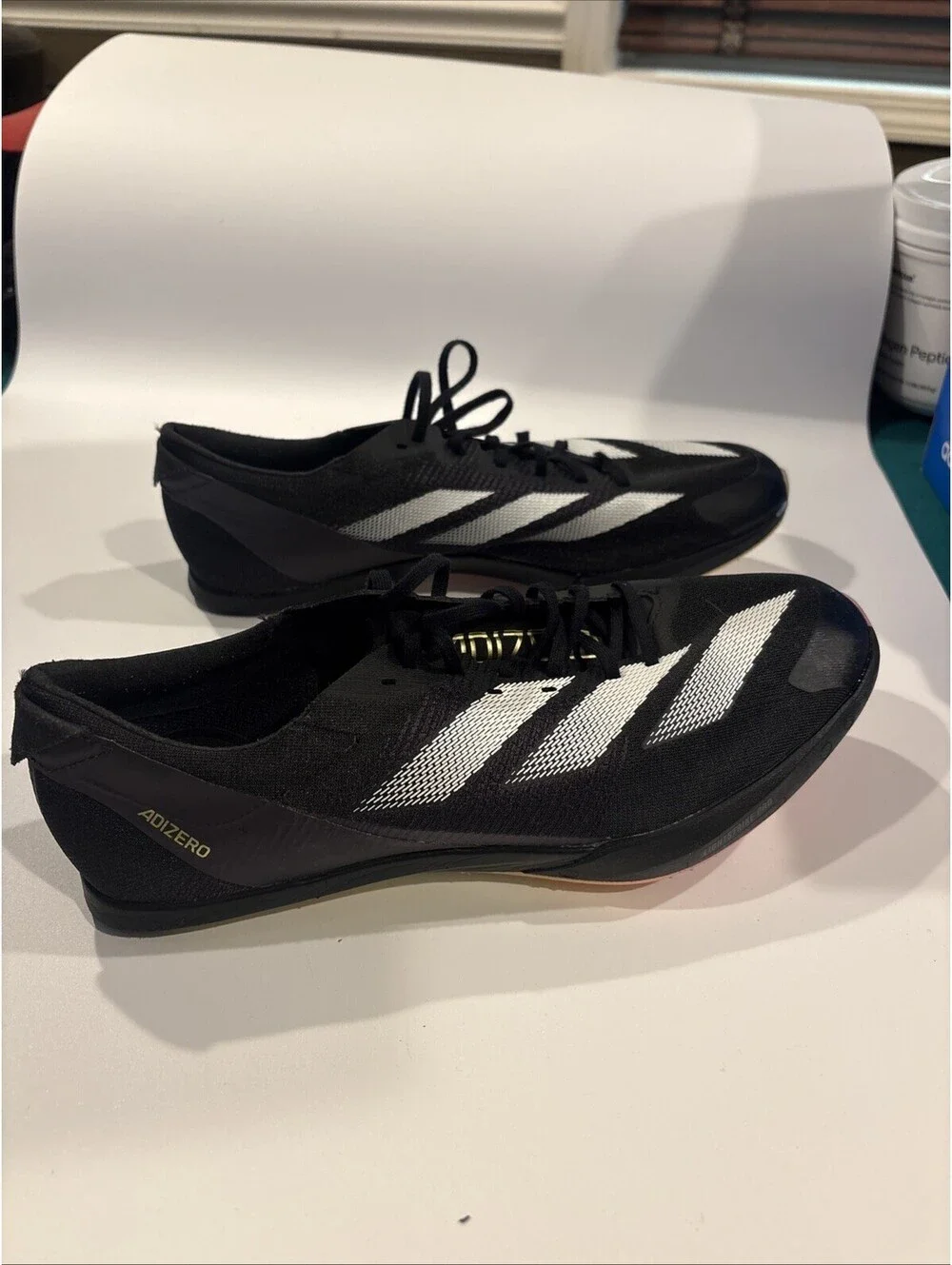 adidas Adizero Men's Track Field Black/White Size 9.5